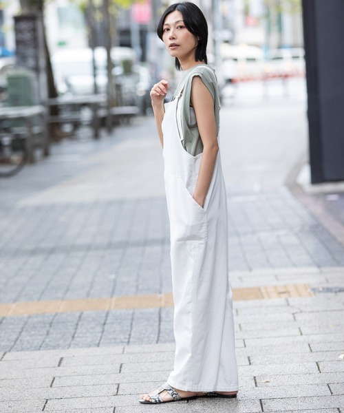 Munich(ミューニック)の「8oz スラブデニムサロペット(サロペット/オーバーオール・レディース・サックスブルー/ネイビー/ホワイト・M/S)」の7枚目の写真