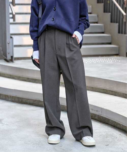 Spick & Span（スピックアンドスパン）の「《追加2》ダブルクロスツータックパンツ（スラックス・レディース・チャコールグレー/ネイビー・40/38/36/34）」の13枚目の写真