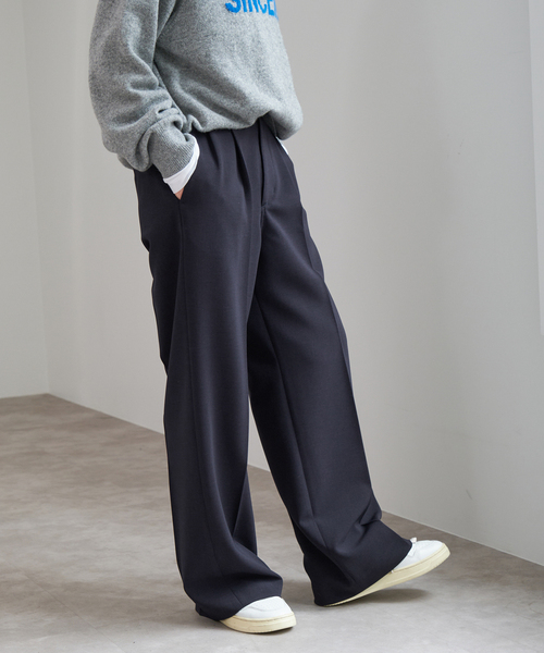 Spick & Span（スピックアンドスパン）の「《追加2》ダブルクロスツータックパンツ（スラックス・レディース・チャコールグレー/ネイビー・40/38/36/34）」の8枚目の写真