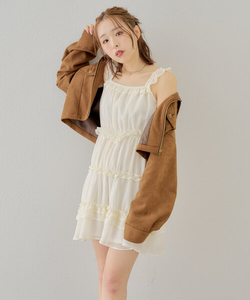 NICE CLACP フリルミニワンピース Black collection】フリルミニワンピース | レディース
