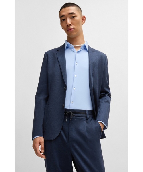 HUGO（ヒューゴ）の「スリムフィットパンツ メランジ スーパーフレックスツイル（その他パンツ・メンズ・ダークブルー・44/46/50/52）」の6枚目の写真