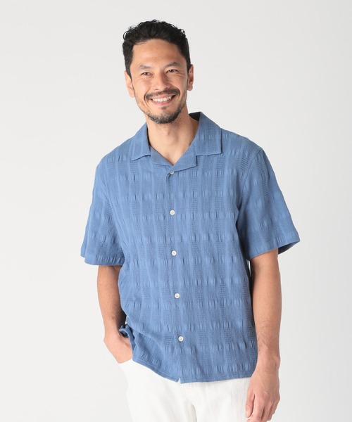 MEN'S BIGI(メンズビギ)の「【Wax London/ワックスロンドン】ジャガードシャツ(Tシャツ/カットソー・メンズ・ブルー/ホワイト/イエロー・02/03)」の4枚目の写真