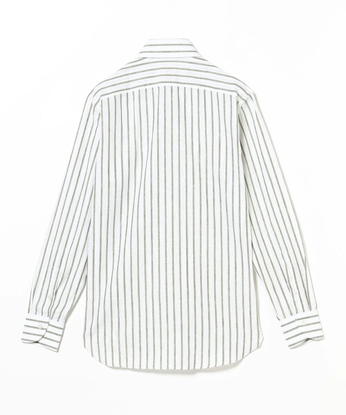 BRILLA per il gusto（ブリッラペルイルグースト）の「【別注】Borriello / コットンリネン ストライプ ワイドカラーシャツ（シャツ/ブラウス・メンズ・ブルー系その他2/グリーン系その他5・40/43/37）」の5枚目の写真