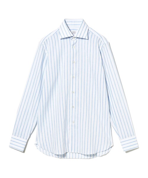 BRILLA per il gusto（ブリッラペルイルグースト）の「【別注】Borriello / コットンリネン ストライプ ワイドカラーシャツ（シャツ/ブラウス・メンズ・ブルー系その他2/グリーン系その他5・40/43/37）」の9枚目の写真