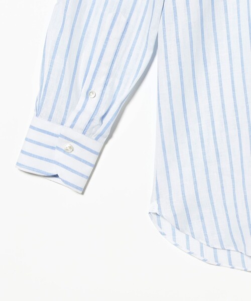 BRILLA per il gusto（ブリッラペルイルグースト）の「【別注】Borriello / コットンリネン ストライプ ワイドカラーシャツ（シャツ/ブラウス・メンズ・ブルー系その他2/グリーン系その他5・40/43/37）」の10枚目の写真