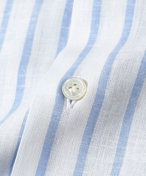 BRILLA per il gusto（ブリッラペルイルグースト）の「【別注】Borriello / コットンリネン ストライプ ワイドカラーシャツ（シャツ/ブラウス・メンズ・ブルー系その他2/グリーン系その他5・40/43/37）」の12枚目の写真