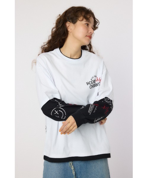 ロデオクラウンズ  ロングTシャツ RODEO CROWNS WIDE BOWL tシャツ ランダムスケッチロング