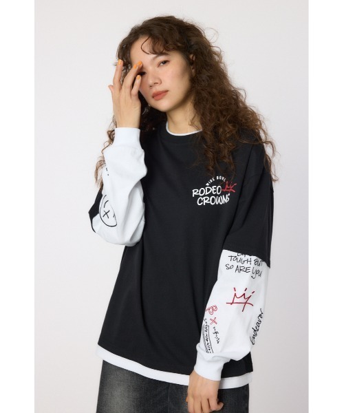 フェイクレイヤードロングスリーブTシャツ（Tシャツ/カットソー