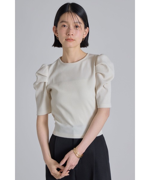&. NOSTALGIA(アンドドットノスタルジア)の「バックリボンリブプルオーバー(Tシャツ/カットソー・レディース・グレー/オフホワイト/ブラック/レッド・M)」の19枚目の写真