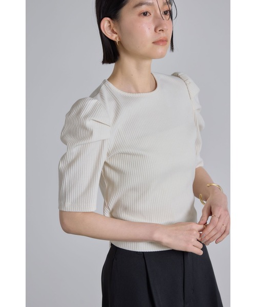 &. NOSTALGIA(アンドドットノスタルジア)の「バックリボンリブプルオーバー(Tシャツ/カットソー・レディース・グレー/オフホワイト/ブラック/レッド・M)」の20枚目の写真