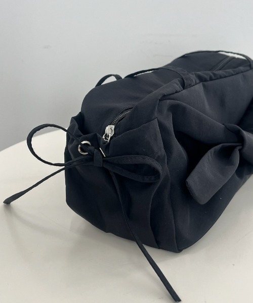 Birthday room（バースデイルーム）の「リボンナイロンショルダーBAG/ribbon nnylon shoulder bag（ショルダーバッグ・レディース・ブラック/アイボリー/ライトブルー・FREE）」の19枚目の写真