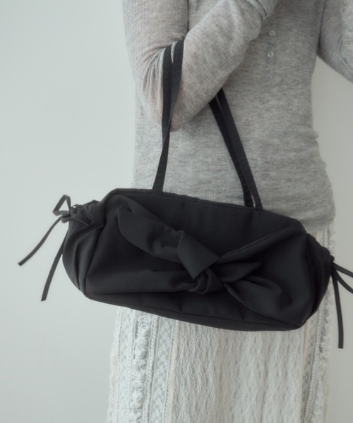 Birthday room（バースデイルーム）の「リボンナイロンショルダーBAG/ribbon nnylon shoulder bag（ショルダーバッグ・レディース・ブラック/アイボリー/ライトブルー・FREE）」の16枚目の写真