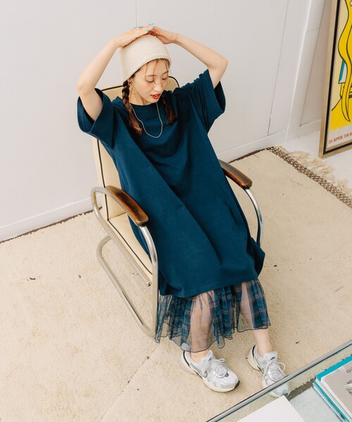 FREAK'S STORE（フリークスストア）の「2WAY チェックシアースカート/チェックティアードスカート（スカート・レディース・イエロー/ネイビー/ブルー・ﾌﾘ-）」の20枚目の写真