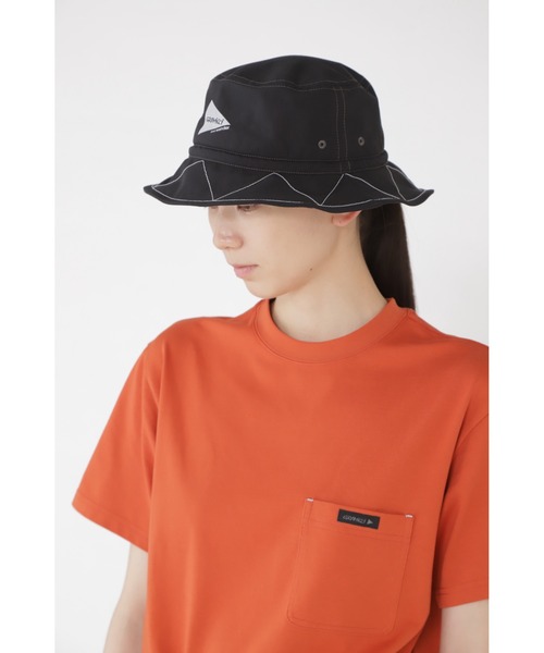 and wander（アンドワンダー）の「ZIGZAG STITCH HAT｜ジグザグステッチハット（ハット・メンズ・ブラック/カーキ/レッド・FREE）」の2枚目の写真