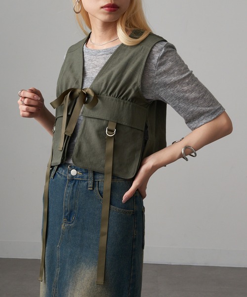 MAGASIN DE MODE Onjna(マガジンデモードオンジェナ )の「【MAGASIN DE MODE Onjna】タクティカルショートベスト trc(ベスト・レディース・グレー/カーキ/ブラック・FREE)」の16枚目の写真