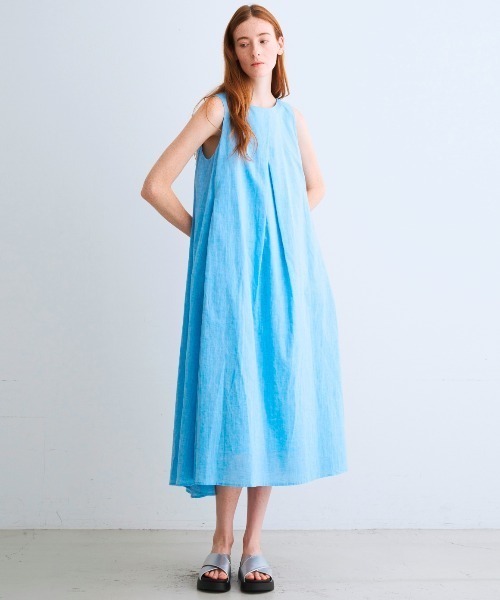 three dots（スリードッツ）の「コットンリネン ドレス（ワンピース・レディース・ピンク系その他/ライトブルー/イエロー/ネイビー/レッド・SMALL/MEDIUM）」の13枚目の写真