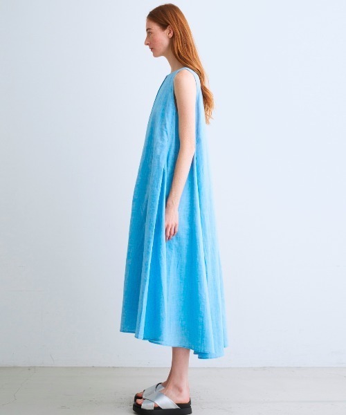 three dots（スリードッツ）の「コットンリネン ドレス（ワンピース・レディース・ピンク系その他/ライトブルー/イエロー/ネイビー/レッド・SMALL/MEDIUM）」の9枚目の写真