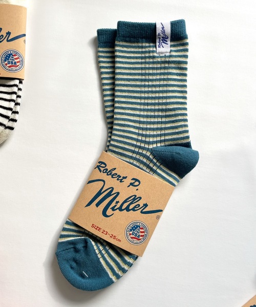 MILLER（ミラー）の「Robert P. Miller / ソックス　Mボーダー / 326C（ソックス/靴下・レディース・グレー/レッド系その他2/ブルー系その他3/ブルー系その他2/グレー系その他/オレンジ/ブラック系その他/ブルー系その他/オレンジ系その他/レッド系その他/ネイビー/レッド/ピンク/ホワイト/グリーン/その他4/その他3/その他2/その他1/ホワイト系その他/イエロー/ライトホワイト/チャコールグレー/ブラック・23-25cm）」の14枚目の写真