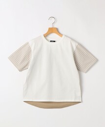 SHIPS(�V�b�v�X)��SHIPS KIDS:140�`160cm / �`�F�b�N �ؑ� ���� TEE(T�V���c/�J�b�g�\�[)
