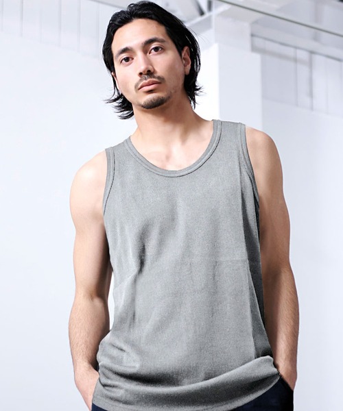 SILVER BULLET（シルバーバレット）の「『SILVER BULLET SELECT AP/シルバーバレットセレクト』Uネック ワッフルトールタンクトップ【gb】（Tシャツ/カットソー・メンズ・グレー/ブラック/オフホワイト・LL/M/L）」の3枚目の写真