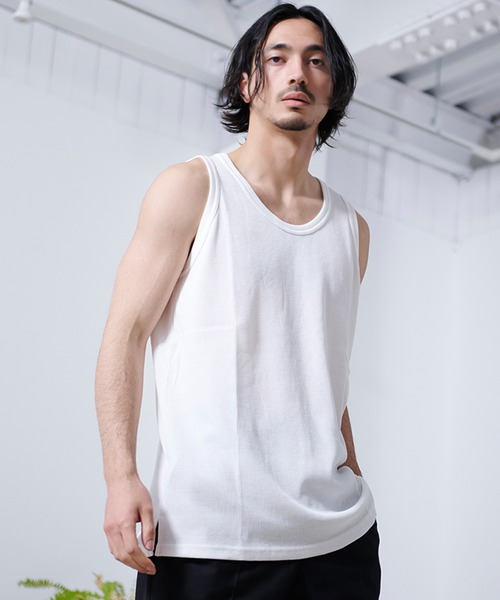 SILVER BULLET（シルバーバレット）の「『SILVER BULLET SELECT AP/シルバーバレットセレクト』Uネック ワッフルトールタンクトップ【gb】（Tシャツ/カットソー・メンズ・グレー/ブラック/オフホワイト・LL/M/L）」の4枚目の写真