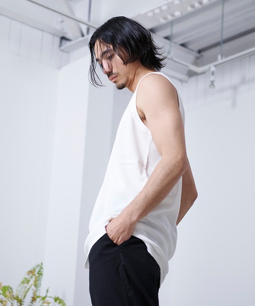 SILVER BULLET（シルバーバレット）の「『SILVER BULLET SELECT AP/シルバーバレットセレクト』Uネック ワッフルトールタンクトップ【gb】（Tシャツ/カットソー・メンズ・グレー/ブラック/オフホワイト・LL/M/L）」の5枚目の写真