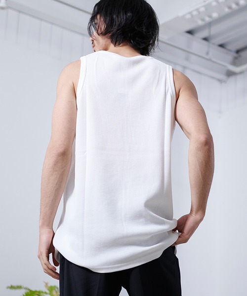 SILVER BULLET（シルバーバレット）の「『SILVER BULLET SELECT AP/シルバーバレットセレクト』Uネック ワッフルトールタンクトップ【gb】（Tシャツ/カットソー・メンズ・グレー/ブラック/オフホワイト・LL/M/L）」の6枚目の写真