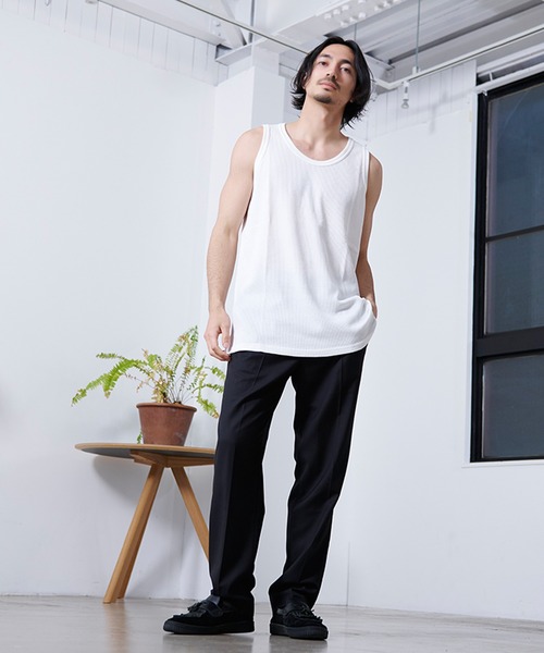 SILVER BULLET（シルバーバレット）の「『SILVER BULLET SELECT AP/シルバーバレットセレクト』Uネック ワッフルトールタンクトップ【gb】（Tシャツ/カットソー・メンズ・グレー/ブラック/オフホワイト・LL/M/L）」の7枚目の写真