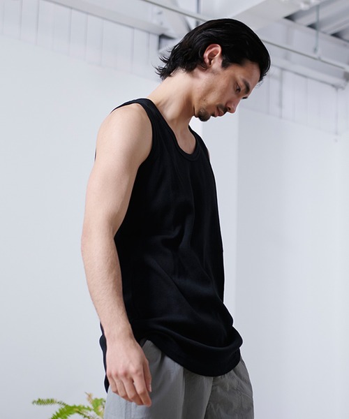 SILVER BULLET（シルバーバレット）の「『SILVER BULLET SELECT AP/シルバーバレットセレクト』Uネック ワッフルトールタンクトップ【gb】（Tシャツ/カットソー・メンズ・グレー/ブラック/オフホワイト・LL/M/L）」の12枚目の写真