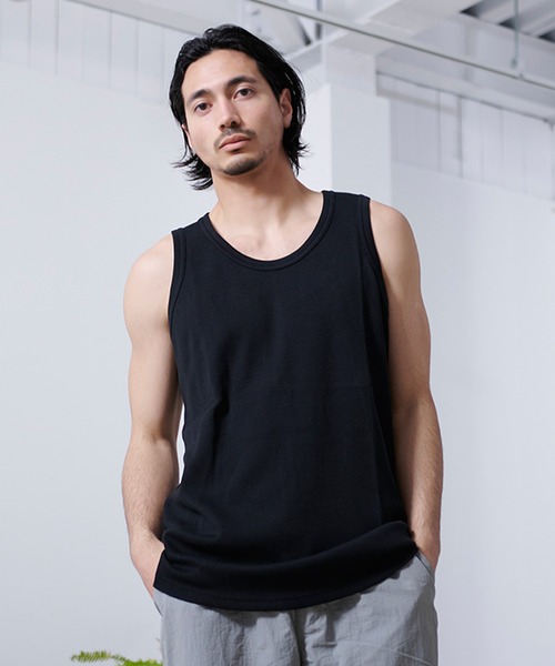 SILVER BULLET（シルバーバレット）の「『SILVER BULLET SELECT AP/シルバーバレットセレクト』Uネック ワッフルトールタンクトップ【gb】（Tシャツ/カットソー・メンズ・グレー/ブラック/オフホワイト・LL/M/L）」の11枚目の写真