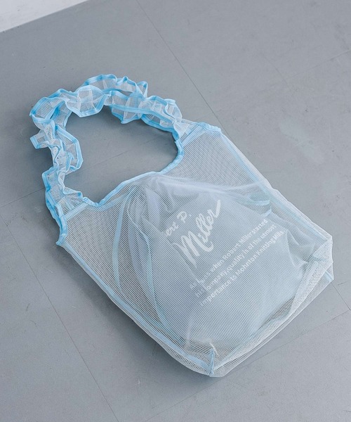 A part by（アパートバイ）の「【別注】miller_メッシュトート（トートバッグ・レディース・ブラック/アイボリー・FREE）」の3枚目の写真