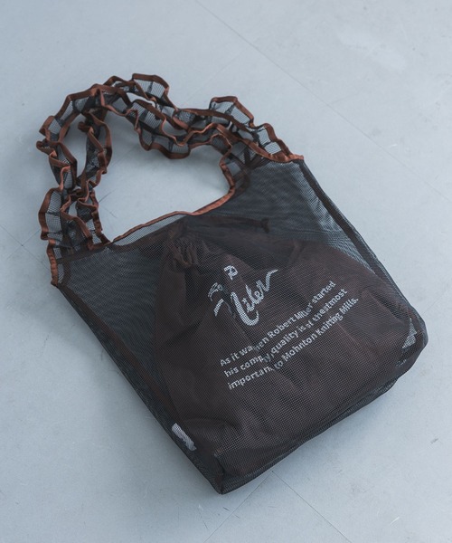 A part by（アパートバイ）の「【別注】miller_メッシュトート（トートバッグ・レディース・ブラック/アイボリー・FREE）」の4枚目の写真