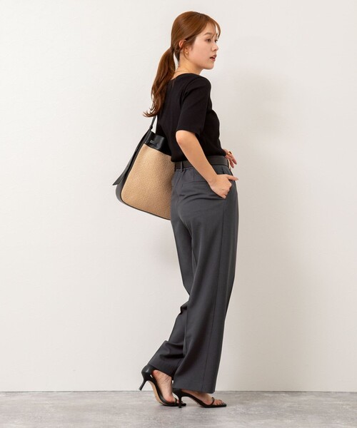 NOLLEY’S(ノーリーズ)の「◇【WEB限定】コンパクトベアテレコスクエア5分袖プルオーバーカットソー(Tシャツ/カットソー・レディース・ホワイト/ネイビー/ブラック・FREE)」の10枚目の写真