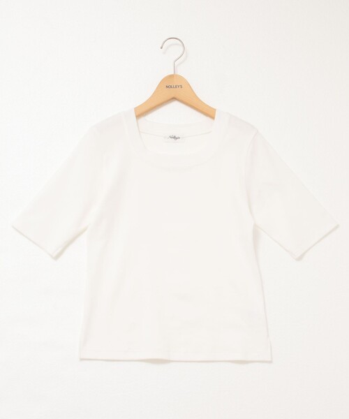 NOLLEY’S(ノーリーズ)の「◇【WEB限定】コンパクトベアテレコスクエア5分袖プルオーバーカットソー(Tシャツ/カットソー・レディース・ホワイト/ネイビー/ブラック・FREE)」の19枚目の写真