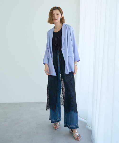 YECCA VECCA（イェッカヴェッカ）の「綿麻バギーデニムパンツ（デニムパンツ・レディース・インディゴブルー・S/M）」の7枚目の写真