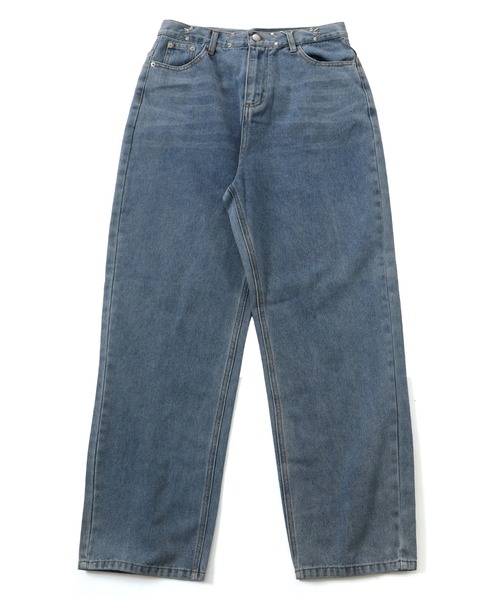 Belle Cie(ベルシー)の「脚長見え タック入り ハイウエストワイドデニムパンツ ロング丈(デニムパンツ・レディース・サックスブルー/ブラック・L/M/XL/S)」の3枚目の写真