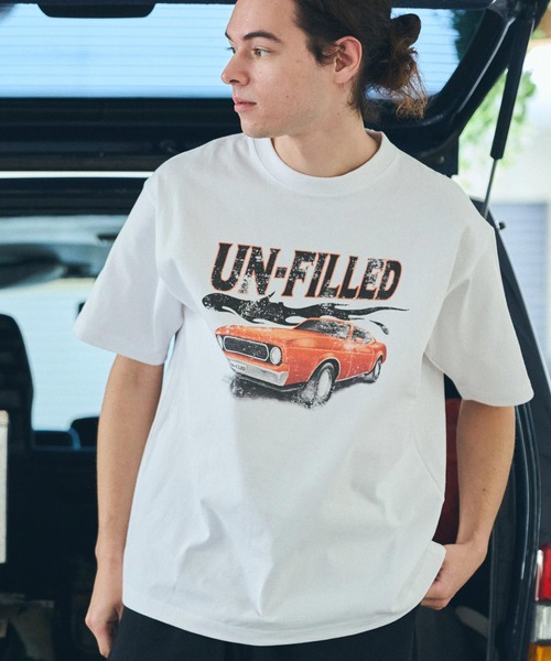 UN-FILLED(アンフィルド)の「mt9706- 90S CLASSIC CAR HEAVY WEIGHT T-SHIRT Tシャツ(Tシャツ/カットソー・メンズ・ホワイト/サンドベージュ・XL/M/L)」の2枚目の写真