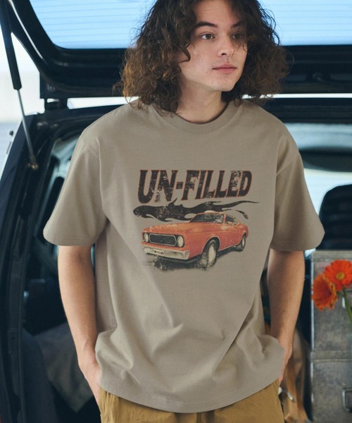 UN-FILLED(アンフィルド)の「mt9706- 90S CLASSIC CAR HEAVY WEIGHT T-SHIRT Tシャツ(Tシャツ/カットソー・メンズ・ホワイト/サンドベージュ・XL/M/L)」の4枚目の写真