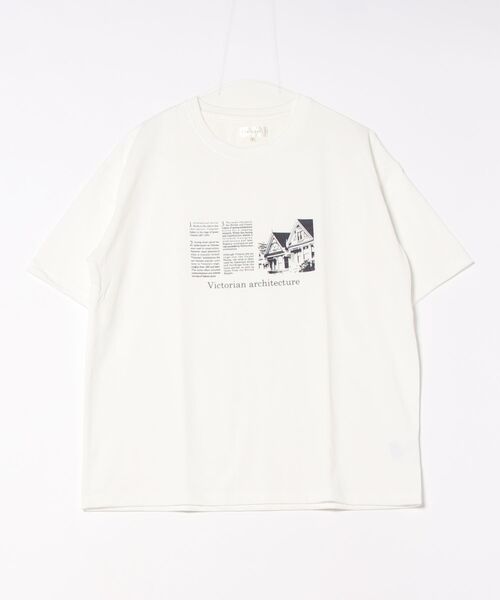 Chillfar（チルファー）の「デザインモチーフロゴTEE(M1)（Tシャツ/カットソー・レディース・ホワイト系2/ホワイト系1/キナリ/オートミール/ブルー/ピンク系2/ピンク系1/ネイビー系2/ネイビー系1/グレー系2/グレー系1/レッド系2/レッド系1・FREE）」の4枚目の写真
