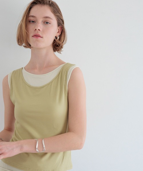 bijorie(ビジュリィ)の「【bijorie】カップ付きレイヤードタンク/NEW BASIC series 25SS(インナーウェア/肌着・レディース・ブラック/アイボリー・MEDIUM/LARGE/LG)」の7枚目の写真
