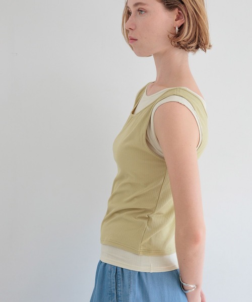 bijorie(ビジュリィ)の「【bijorie】カップ付きレイヤードタンク/NEW BASIC series 25SS(インナーウェア/肌着・レディース・ブラック/アイボリー・MEDIUM/LARGE/LG)」の8枚目の写真