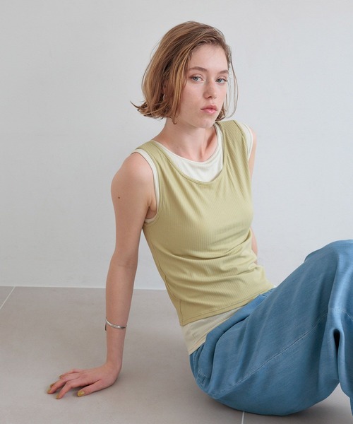 bijorie(ビジュリィ)の「【bijorie】カップ付きレイヤードタンク/NEW BASIC series 25SS(インナーウェア/肌着・レディース・ブラック/アイボリー・MEDIUM/LARGE/LG)」の9枚目の写真