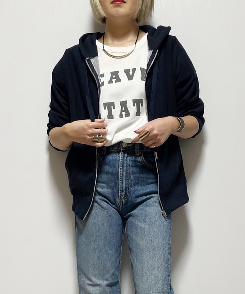 Fizz（フィズ）の「【Fizz/フィズ】　ジップアップフーディー（パーカー・レディース・アイボリー/ブラック/グレー/ネイビー・M/L）」の2枚目の写真