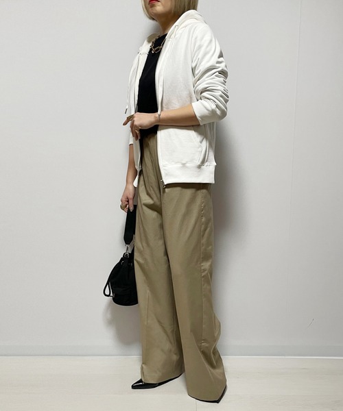 Fizz（フィズ）の「【Fizz/フィズ】　ジップアップフーディー（パーカー・レディース・アイボリー/ブラック/グレー/ネイビー・M/L）」の10枚目の写真