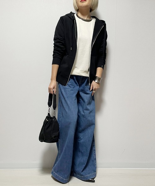 Fizz（フィズ）の「【Fizz/フィズ】　ジップアップフーディー（パーカー・レディース・アイボリー/ブラック/グレー/ネイビー・M/L）」の11枚目の写真