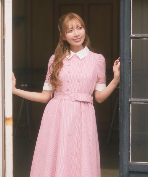 Areeam（アリーム）の「クレリックストライプワンピース（ワンピース・レディース・レッド・FREE）」の7枚目の写真