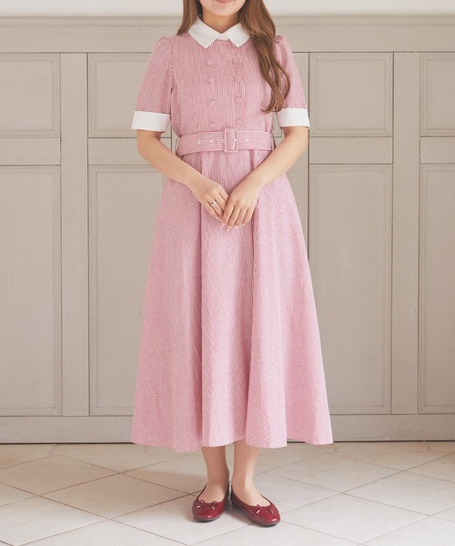 Areeam（アリーム）の「クレリックストライプワンピース（ワンピース・レディース・レッド・FREE）」の8枚目の写真