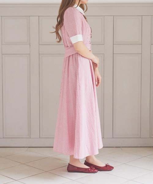 Areeam（アリーム）の「クレリックストライプワンピース（ワンピース・レディース・レッド・FREE）」の9枚目の写真