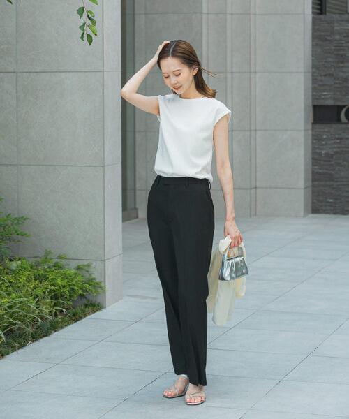 URBAN RESEARCH ROSSO WOMEN(アーバンリサーチ ロッソ)の「汗染防止フレンチリブTシャツ(Tシャツ/カットソー・レディース・オフホワイト/チャコールグレー/ブルー系その他/ベージュ系その他・FREE)」の7枚目の写真
