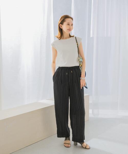 URBAN RESEARCH ROSSO WOMEN(アーバンリサーチ ロッソ)の「汗染防止フレンチリブTシャツ(Tシャツ/カットソー・レディース・オフホワイト/チャコールグレー/ブルー系その他/ベージュ系その他・FREE)」の10枚目の写真